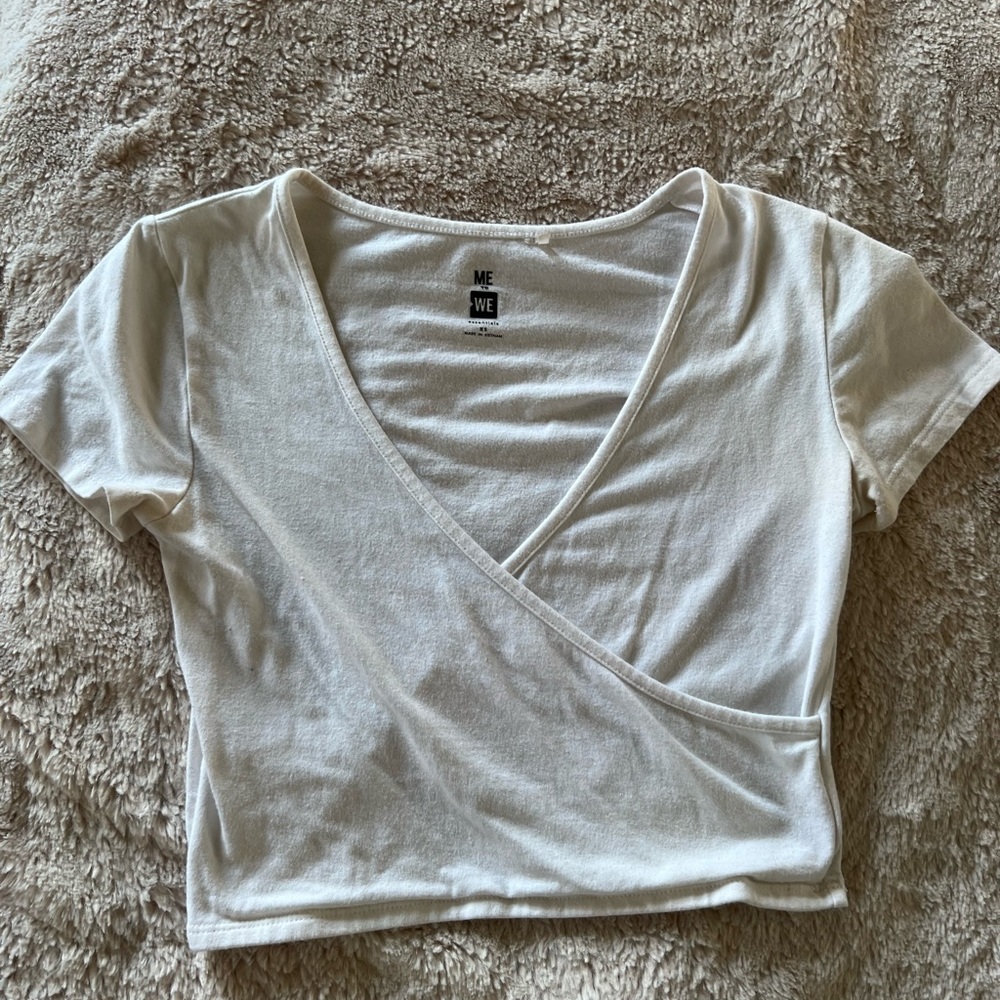 Pacsun White Cross Crop top